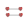 Stainless Steel Flower Zircon Nipple Ring Piercing Jewelry Electroplated