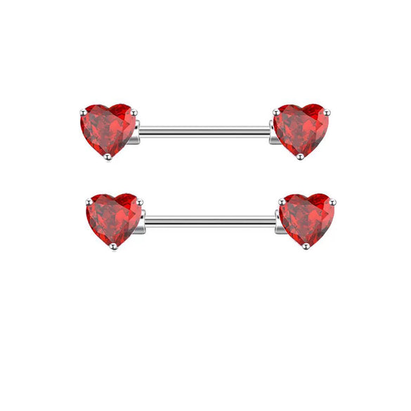 Stainless Steel Flower Zircon Nipple Ring Piercing Jewelry Electroplated