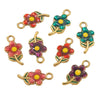 Stainless Steel Flowershaped Doublesided Oil Drop Diy Pendant Jewelry Accessories