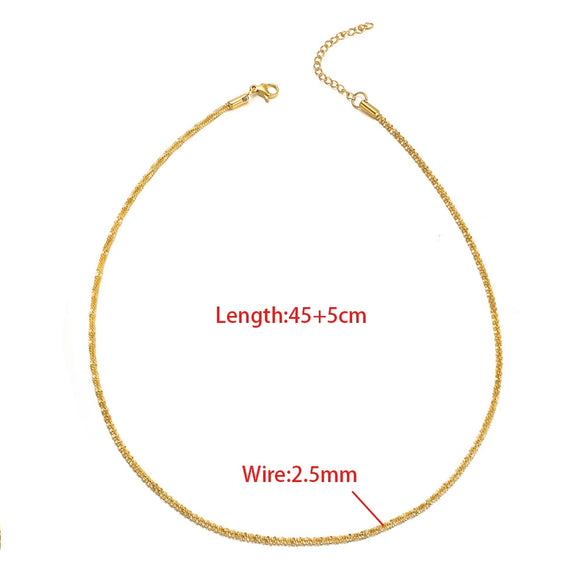 Stainless Steel Folding Cross Twist Flower Necklace And Bracelet Electroplated For Girls Fashion