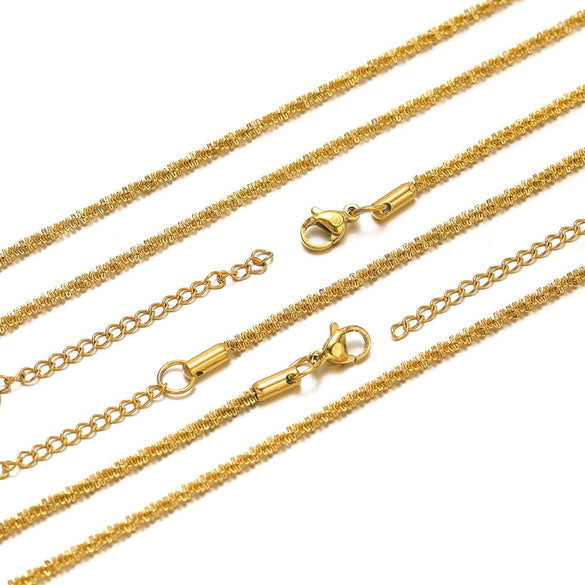 Stainless Steel Folding Cross Twist Flower Necklace And Bracelet Electroplated For Girls Fashion
