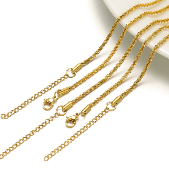 Stainless Steel Folding Cross Twist Flower Necklace And Bracelet Electroplated For Girls Fashion