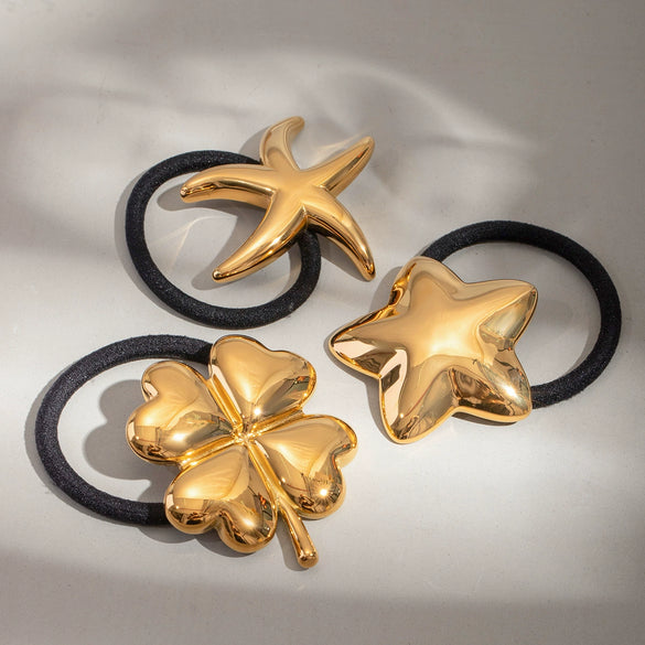 Stainless Steel Four Leaf Clover Hair Band Hair Accessories With Electroplating Treatment