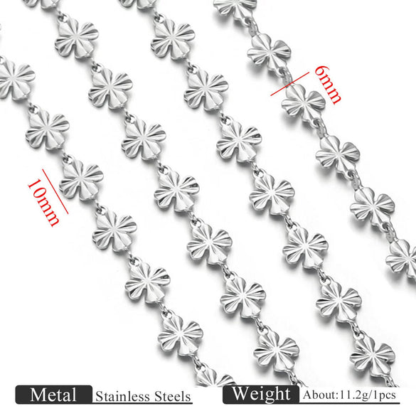 Stainless Steel Fourleaf Clover Electroplated Chain Jewelry Accessories For Women