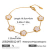 Stainless Steel Fourleaf Clover Flower Style Women's Bracelet With Electroplating