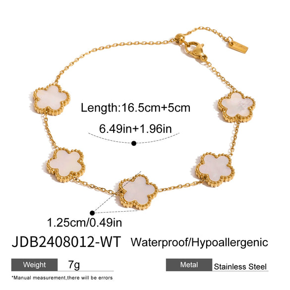 Stainless Steel Fourleaf Clover Flower Style Women's Bracelet With Electroplating