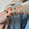 Stainless Steel Fourleaf Clover Flower Style Women's Bracelet With Electroplating