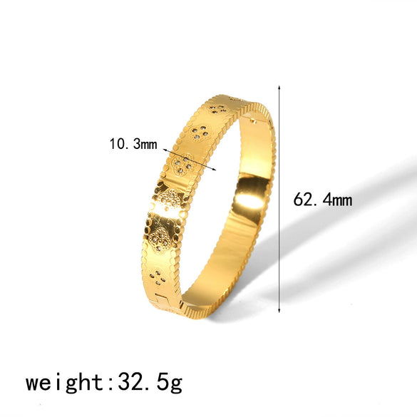 Stainless Steel Fourleaf Clover Light Luxury Style Electroplated Women's Bracelet Jewelry