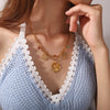 316L Stainless Steel Fourleaf Clover Necklace With Electroplating Design For Women