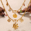 316L Stainless Steel Fourleaf Clover Necklace With Electroplating Design For Women