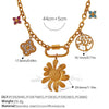 316L Stainless Steel Fourleaf Clover Necklace With Electroplating Design For Women