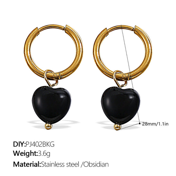 316L Stainless Steel Fourleaf Flower Rhinestone Earrings Electroplated For Women Fashion Jewelry