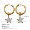 316L Stainless Steel Fourleaf Flower Rhinestone Earrings Electroplated For Women Fashion Jewelry