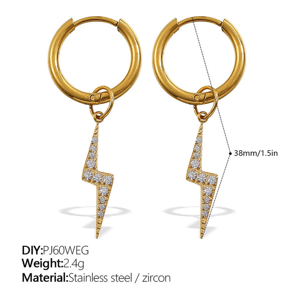 316L Stainless Steel Fourleaf Flower Rhinestone Earrings Electroplated For Women Fashion Jewelry