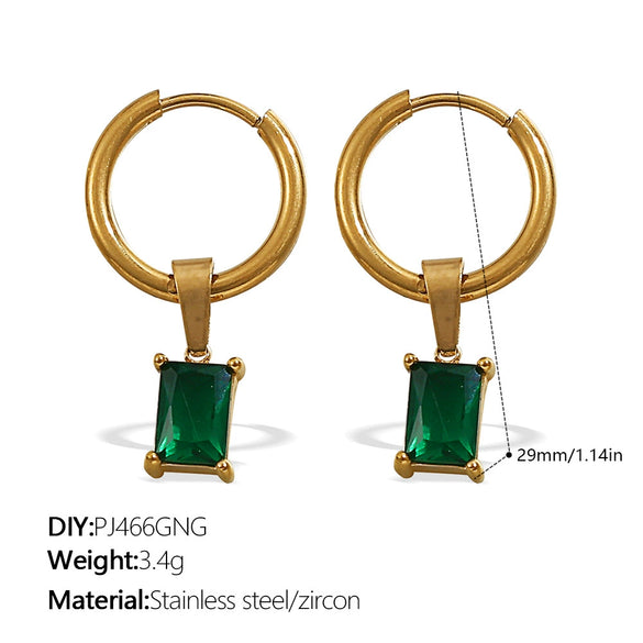 316L Stainless Steel Fourleaf Flower Rhinestone Earrings Electroplated For Women Fashion Jewelry