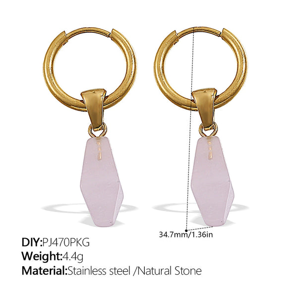 316L Stainless Steel Fourleaf Flower Rhinestone Earrings Electroplated For Women Fashion Jewelry