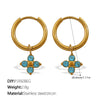 316L Stainless Steel Fourleaf Flower Rhinestone Earrings Electroplated For Women Fashion Jewelry