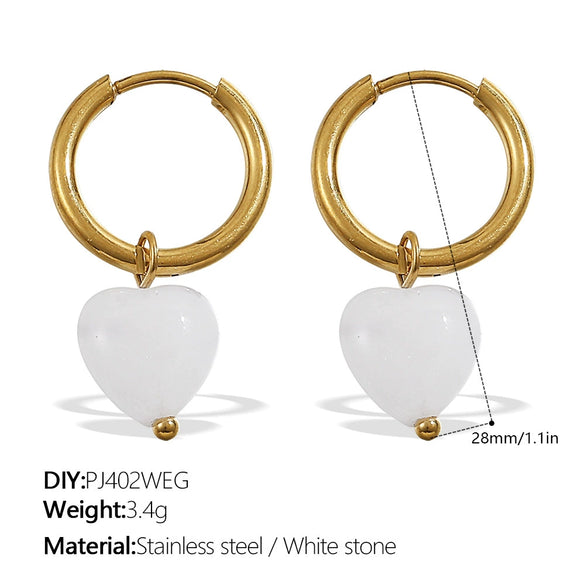 316L Stainless Steel Fourleaf Flower Rhinestone Earrings Electroplated For Women Fashion Jewelry