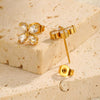 Stainless Steel Fourpetal Flower Earrings For Women Electroplated Jewelry
