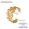 316L Stainless Steel French Flower Wide Opening Bracelet Pvd Electroplated Minimalist Geometric Style