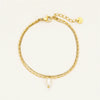 Stainless Steel Freshwater Pearl Women's Bracelet Fashion Double Layer Electroplated Jewelry
