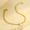 Stainless Steel Freshwater Pearl Women's Bracelet Fashion Double Layer Electroplated Jewelry