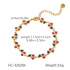 Stainless Steel Fruit Cherry Elastic Chain Bracelet Electroplating Women's Jewelry Light Luxury Niche Design
