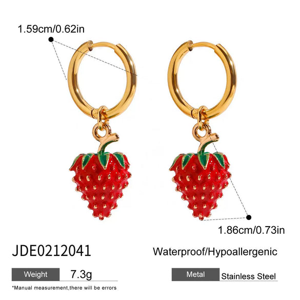 Stainless Steel Fruit Geometric Women's Ear Jewelry With Electroplating