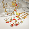 Stainless Steel Fruit Geometric Women's Ear Jewelry With Electroplating