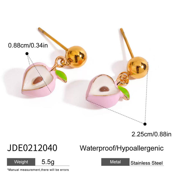 Stainless Steel Fruit Geometric Women's Ear Jewelry With Electroplating