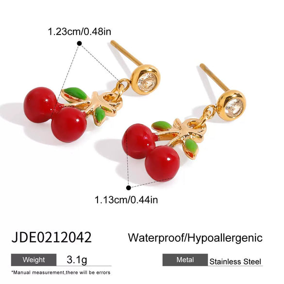 Stainless Steel Fruit Geometric Women's Ear Jewelry With Electroplating