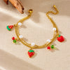 Stainless Steel Fruit Pattern Electroplated Women's Bracelet