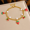 Stainless Steel Fruit Pattern Electroplated Women's Bracelet