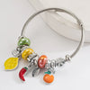 Stainless Steel Fruit Pendant Adjustable Bracelet Electroplated Fashion Style Unisex