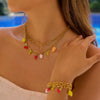 Stainless Steel Fruit Pendant Electroplated Bracelet Necklace For Women