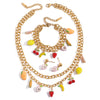 Stainless Steel Fruit Pendant Electroplated Bracelet Necklace For Women
