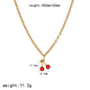 Stainless Steel Fruit Pendant Necklace With Cartoon Characters Design For Women Electroplated O Word Chain