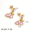 Stainless Steel Fruit Pendant Necklace With Cartoon Characters Design For Women Electroplated O Word Chain