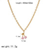 Stainless Steel Fruit Pendant Necklace With Cartoon Characters Design For Women Electroplated O Word Chain
