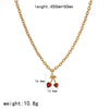 Stainless Steel Fruit Pendant Necklace With Cartoon Characters Design For Women Electroplated O Word Chain