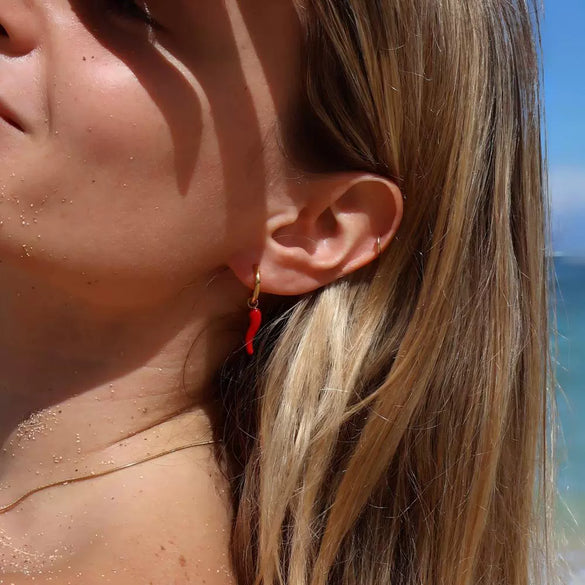 Stainless Steel Fruit Shaped Electroplated Earrings For Women