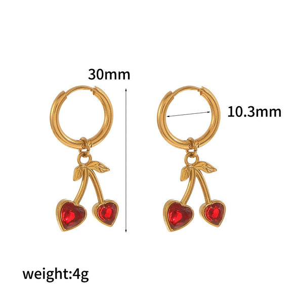 Stainless Steel Fruit Shaped Electroplated Earrings For Women