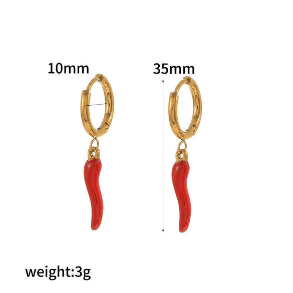 Stainless Steel Fruit Shaped Electroplated Earrings For Women