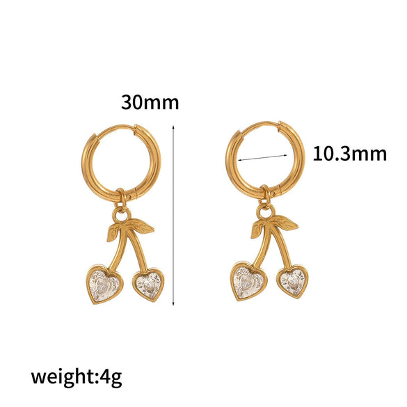 Stainless Steel Fruit Shaped Electroplated Earrings For Women
