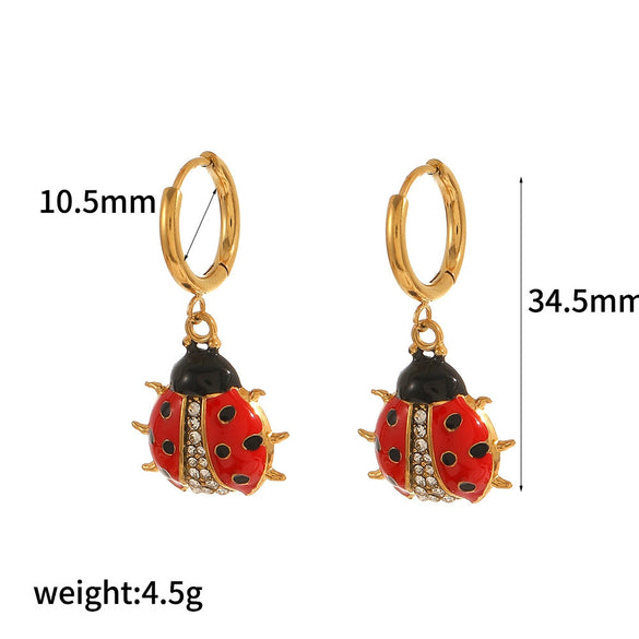 Stainless Steel Fruit Shaped Electroplated Earrings For Women