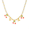 Stainless Steel Fruit Shaped Electroplated Pendant Beaded Necklace For Women