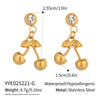 Stainless Steel Fruit Shaped Little Fresh Electroplated Earrings For Youth Women