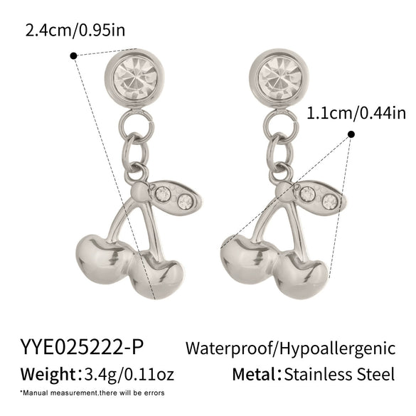 Stainless Steel Fruit Shaped Little Fresh Electroplated Earrings For Youth Women