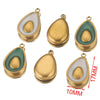 Stainless Steel Fruit Style Avocado And Fish Pattern Pendant Jewelry With 18K Electroplating