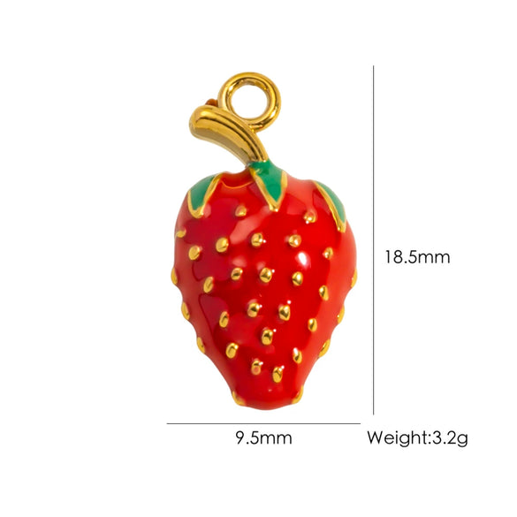 Stainless Steel Fruit Style Oil Dripping Jewelry Accessories Necklace Pendant